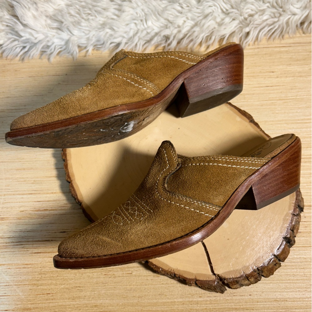 Patricia Nash Batista Suede Western Mule light brown women’s size 5.5 - Picture 6 of 7